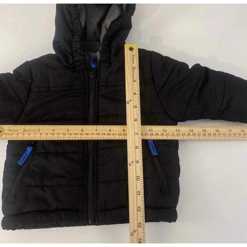 Rothschild Puffer Jacket Kids Black Blue Double Zip Hooded Winter Coat 18/24‎ Mo - Picture 5 of 10